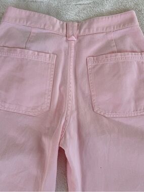 Zara Womens Jeans EU 38 US 6 Wide Leg Pink High Waist Regular Fit 3078/630 NWT